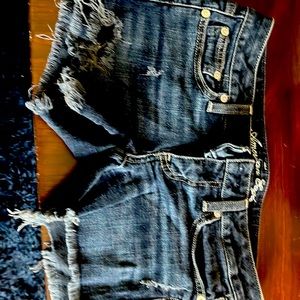 American eagle stretch denied shorts size 4